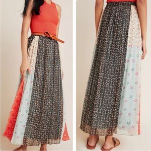 Anthropologie Margot Pleated Maxi Skirt